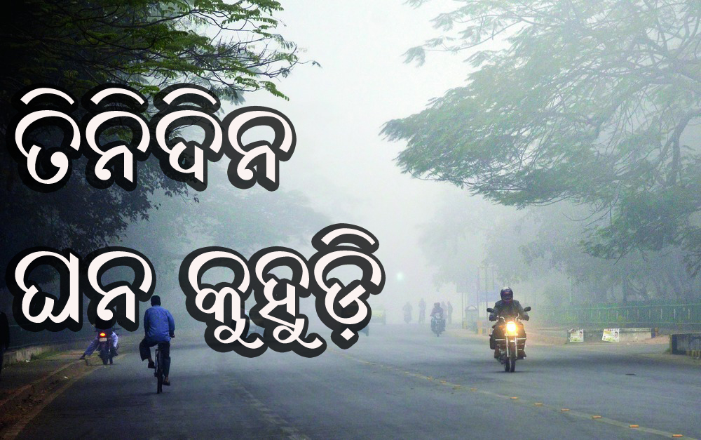 ତିନିଦିନ ଘନ କୁହୁଡ଼ି